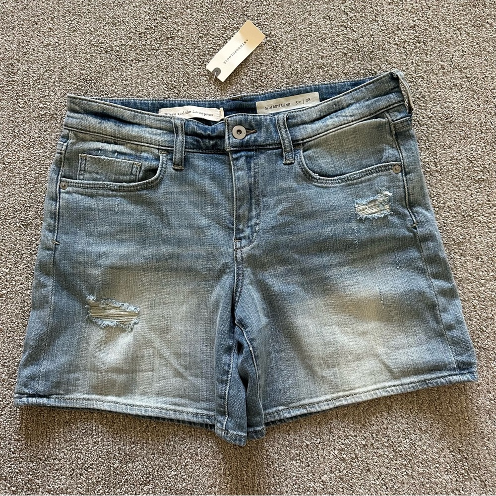 Pilcro And The Letterpress Slim‎ Boyfriend Denim Shorts NWT Women's Size 28